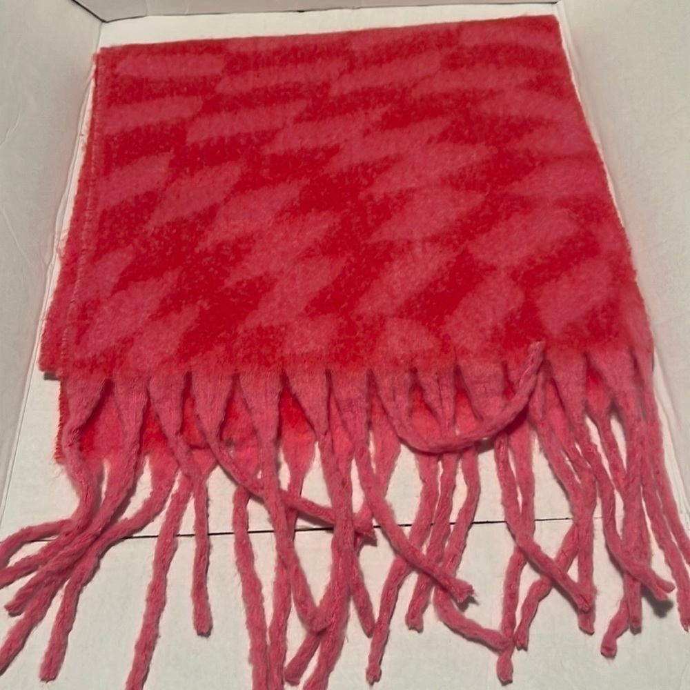 Scarf blanket checker board pattern.